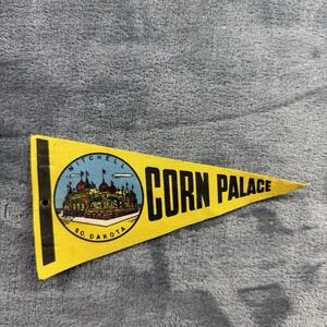 Vintage Corn Palace Mitchell, S.D. Pennant Felt Flag Souvenir 8 In